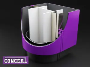 conceal aluminium bespoke bullet column casing cut through