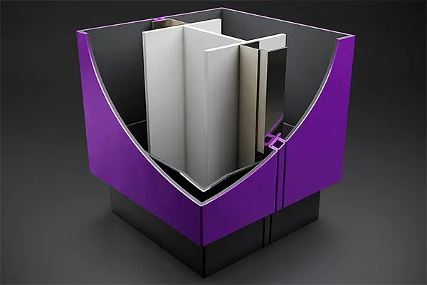 conceal square column casings aluminium cut through